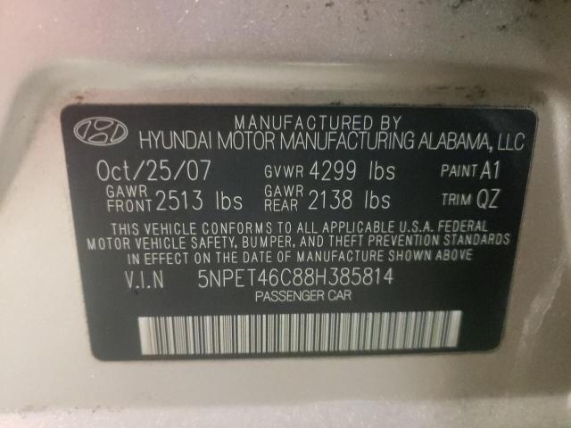 5NPET46C88H385814 Hyundai Sonata Gls 2008. Фото: 9