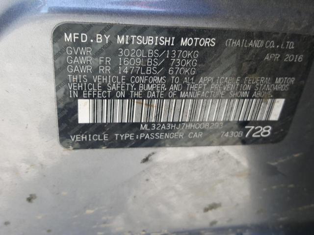2017 MITSUBISHI MIRAGE ES ML32A3HJ7HH008293