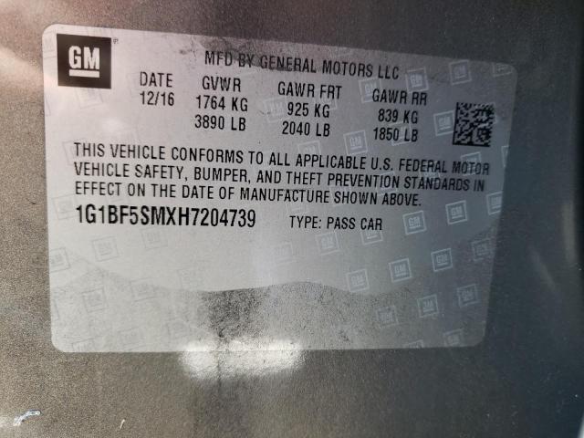 2017 CHEVROLET CRUZE PREM 1G1BF5SMXH7204739