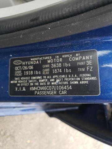 KMHCN46C07U106454 Hyundai Accent Gls 2007. Фото: 9