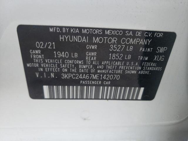 3KPC24A67ME142070 Hyundai Accent Se 2021. Фото: 9