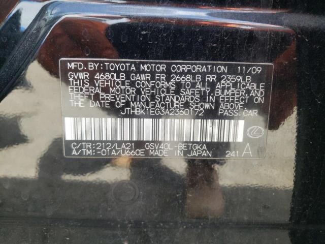 JTHBK1EG3A2360172 Lexus Es 350 2010. Фото: 9