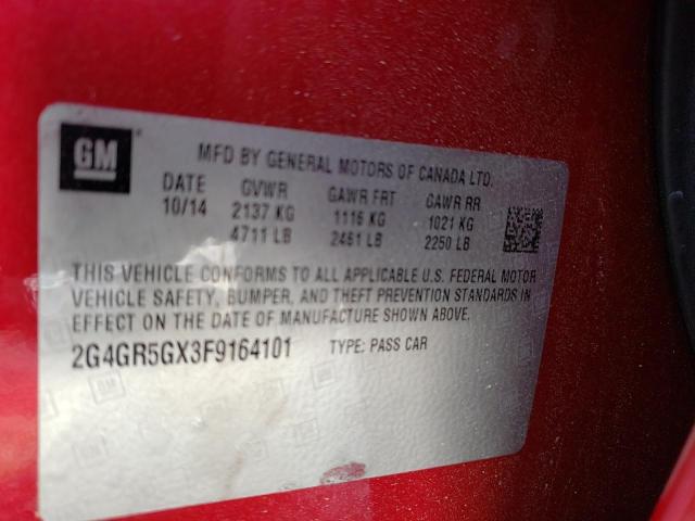 2015 BUICK REGAL T-TY 2G4GR5GX3F9164101