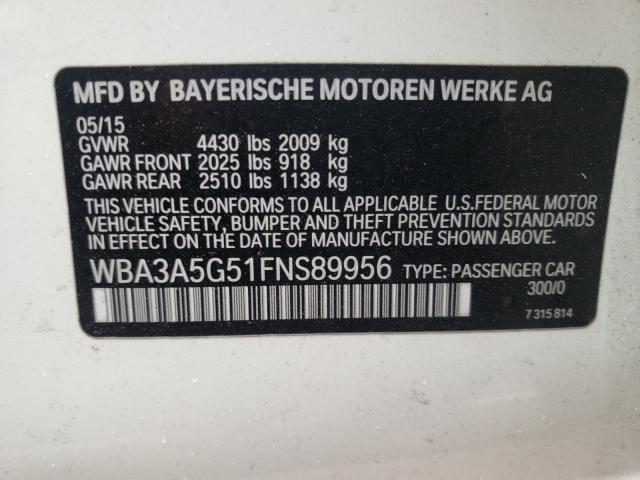 WBA3A5G51FNS89956 Bmw 328 I 2015. Фото: 9