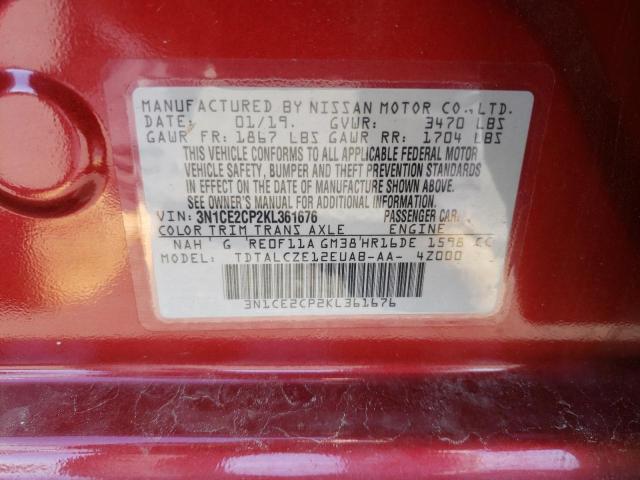 3N1CE2CP2KL361676 Nissan Versa Note 2019. Фото: 9