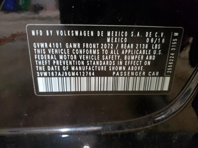 2016 VOLKSWAGEN JETTA S 3VW167AJ9GM412764