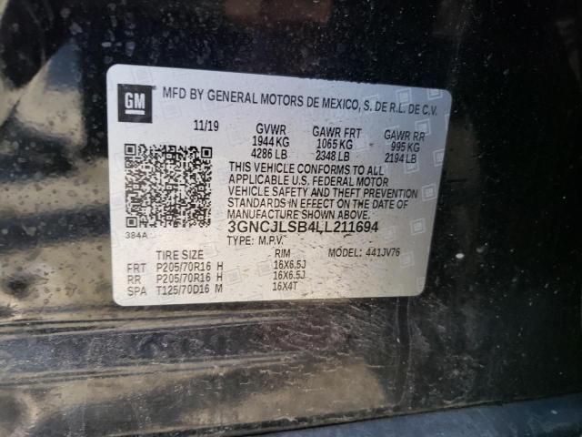 2020 CHEVROLET TRAX 1LT 3GNCJLSB4LL211694