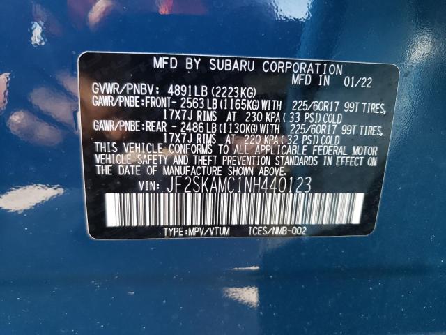 2022 SUBARU FORESTER JF2SKAMC1NH440123