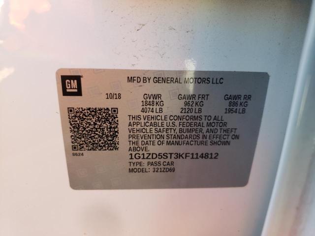 2019 CHEVROLET MALIBU LT 1G1ZD5ST3KF114812
