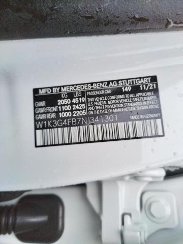 2022 MERCEDES-BENZ A220 W1K3G4FB7NJ341301