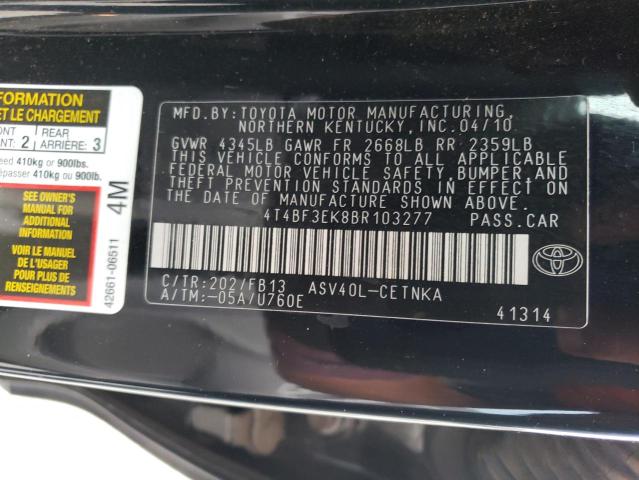4T4BF3EK8BR103277 Toyota Camry 2011. Фото: 9