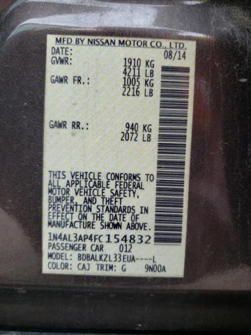 1N4AL3AP4FC154832 Nissan Altima 2.5 2015. Фото: 9