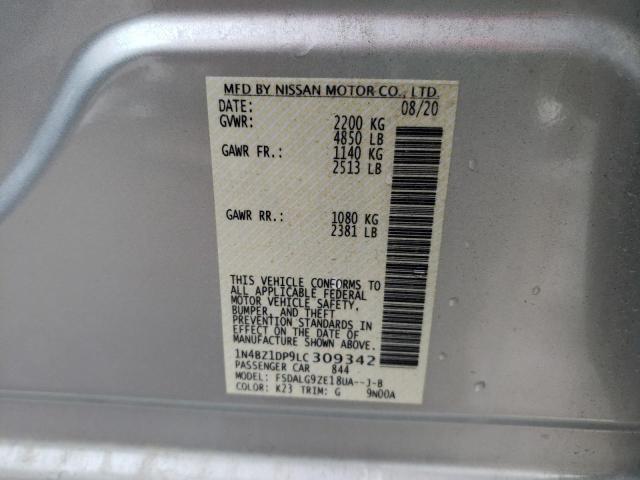 2020 NISSAN LEAF SL PL 1N4BZ1DP9LC309342
