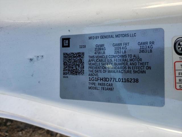2020 CHEVROLET CAMARO SS 1G1FH3D77L0116238
