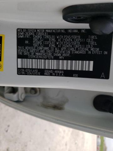 5TDYK3EH4CS071278 Toyota Highlander 2012. Фото: 9