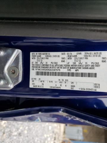 2016 FORD ESCAPE SE 1FMCU0GX9GUC67575