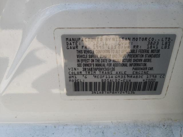 2017 NISSAN SENTRA S 3N1AB7AP8HY249136