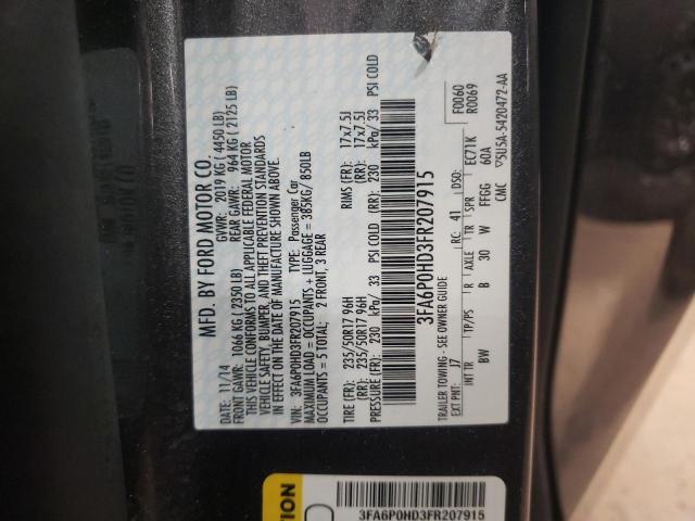 3FA6P0HD3FR207915 Ford Fusion Se 2015. Фото: 9