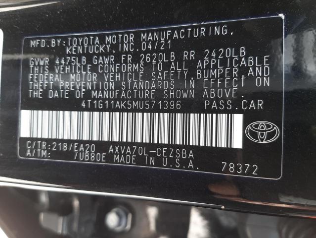 2021 TOYOTA CAMRY SE 4T1G11AK5MU571396
