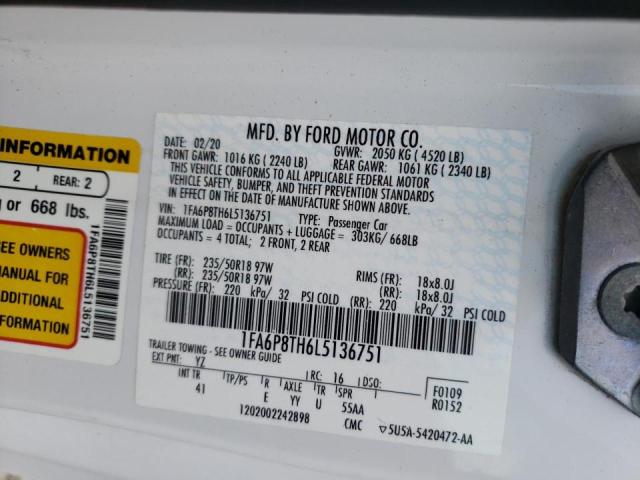 2020 FORD MUSTANG 1FA6P8TH6L5136751