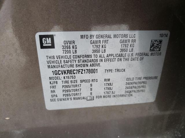 2015 CHEVROLET SILVRK1500 1GCVKREC7FZ178001