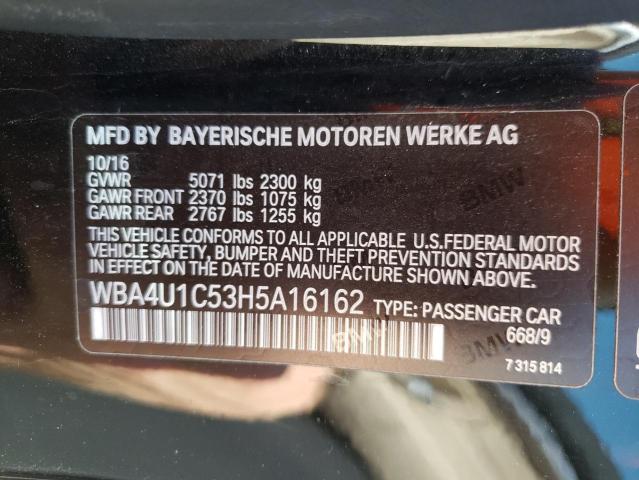 2017 BMW 440XI WBA4U1C53H5A16162