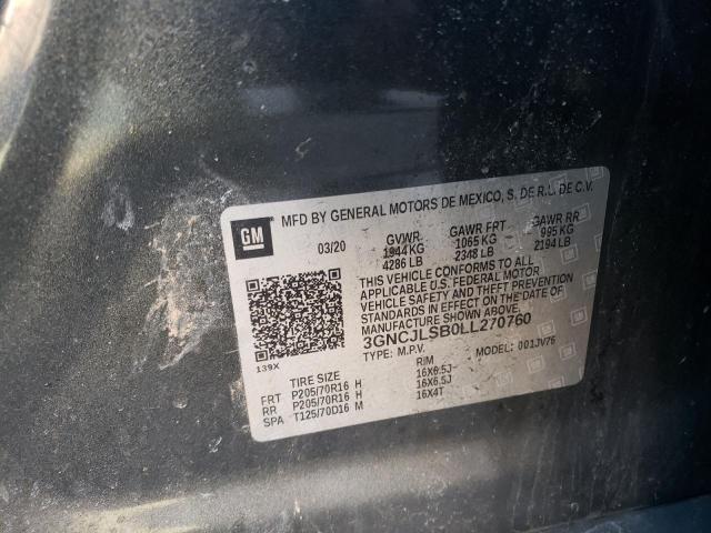 2020 CHEVROLET TRAX 1LT 3GNCJLSB0LL270760