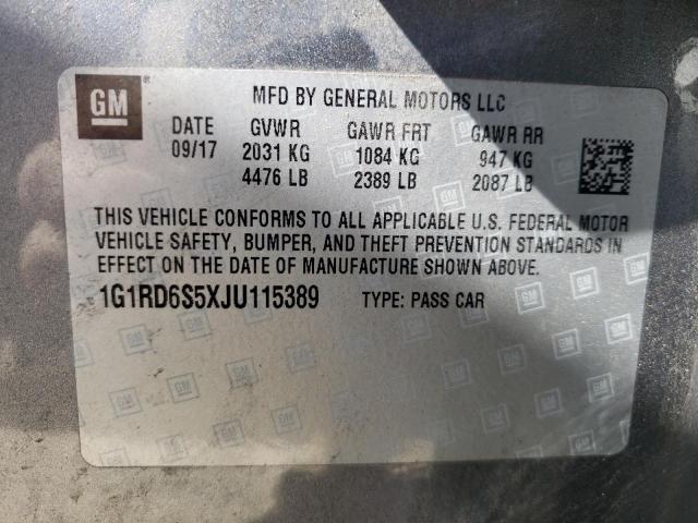 2018 CHEVROLET VOLT PREMI 1G1RD6S5XJU115389