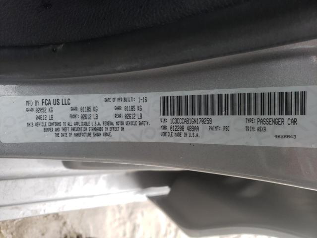 2016 CHRYSLER 200 LIMITE 1C3CCCAB1GN170259