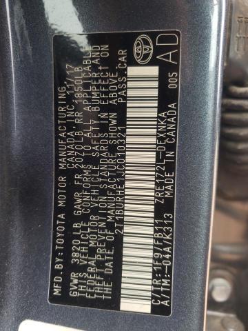 2018 TOYOTA COROLLA L 2T1BURHE1JC010321