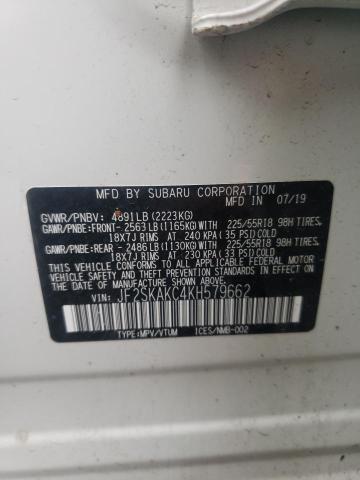 2019 SUBARU FORESTER S JF2SKAKC4KH579662