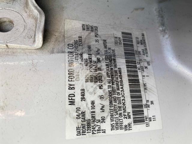 2FMDK3JC3ABB45485 Ford Edge Sel 2010. Фото: 9