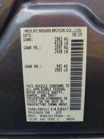 2020 NISSAN ALTIMA S 1N4BL4BV1LC143807