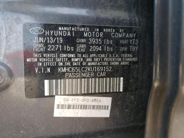 2019 HYUNDAI IONIQ BLUE - KMHC65LC2KU169152