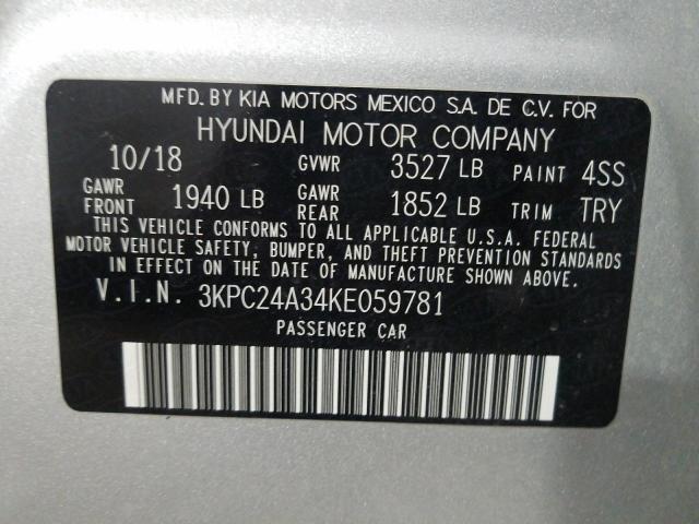 3KPC24A34KE059781 Hyundai Accent Se 2019. Фото: 9