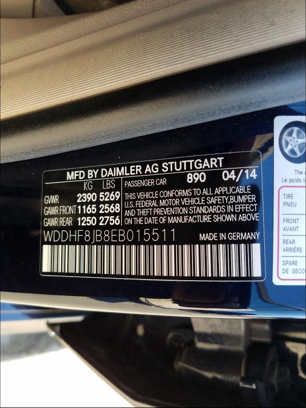 WDDHF8JB8EB015511 2014 MERCEDES-BENZ E 350 4MATIC