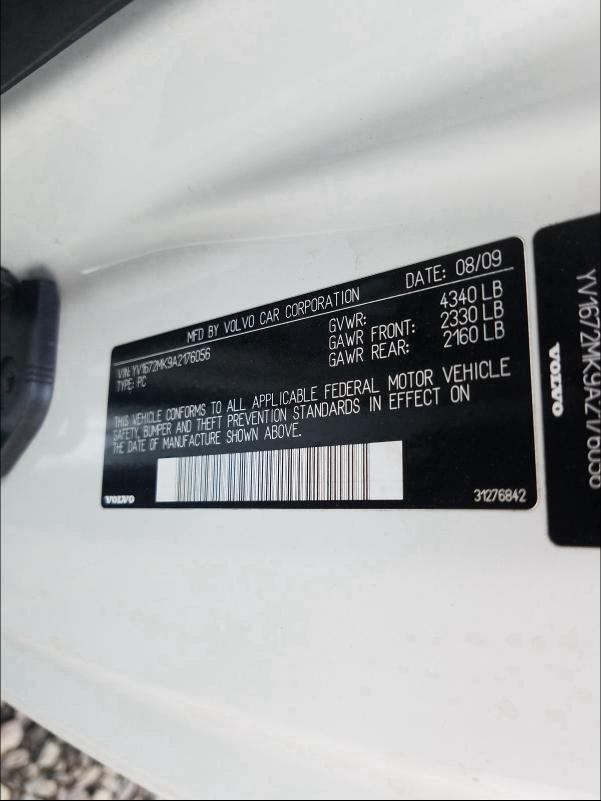 2010 VOLVO C30 T5 YV1672MK9A2176056