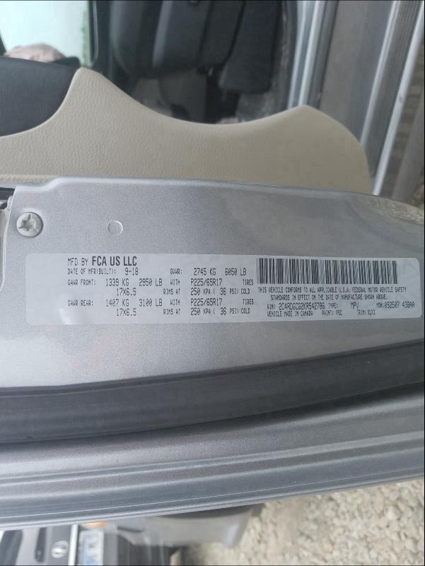2019 DODGE GRAND CARA 2C4RDGCG2KR542786