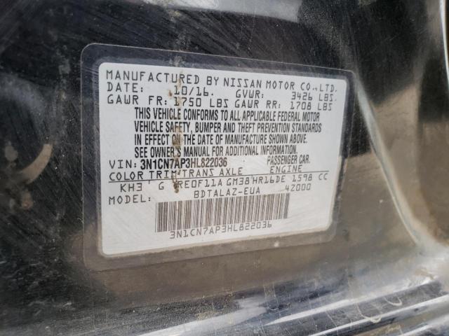 2017 NISSAN VERSA S 3N1CN7AP3HL822036