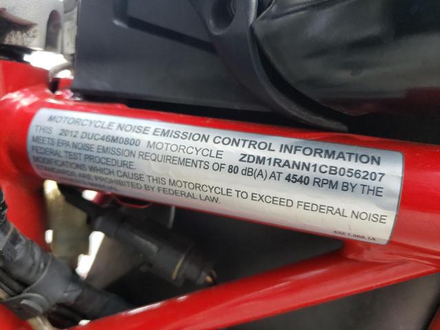 2012 DUCATI MONSTER 79 ZDM1RANN1CB056207