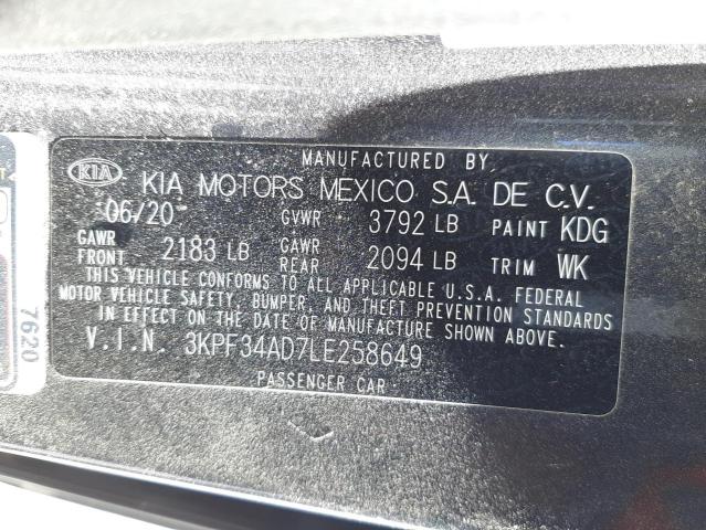 3KPF34AD7LE258649 KIA Forte Gt Line