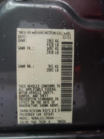 1N4BL4CV1NN305313 Nissan Altima 2022. Фото: 9