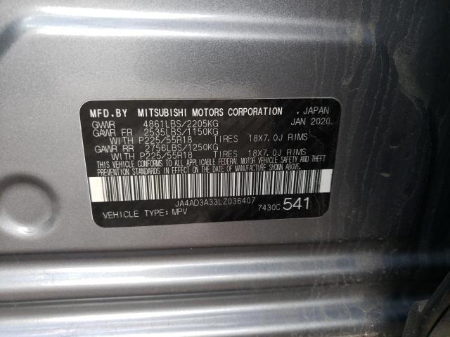 2020 MITSUBISHI OUTLANDER JA4AD3A33LZ036407