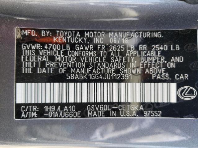 58ABK1GG4JU112391 Lexus Es 350 2018. Фото: 9