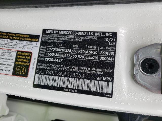 2022 MERCEDES-BENZ GLE 4JGFB4KE8NA603263