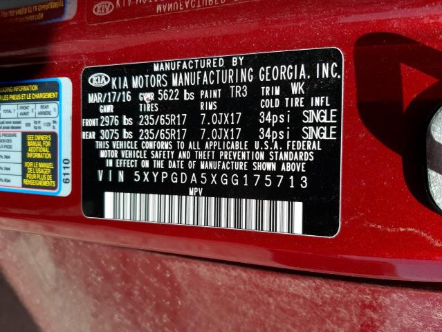 2016 KIA SORENTO LX 5XYPGDA5XGG175713