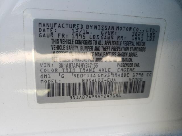 2017 NISSAN SENTRA S 3N1AB7AP4HY247156