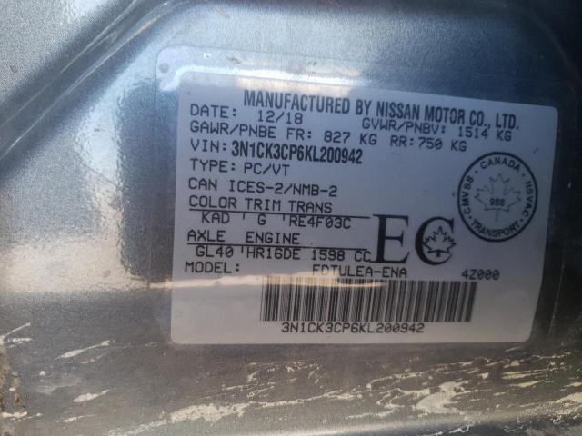 2019 NISSAN MICRA 3N1CK3CP6KL200942