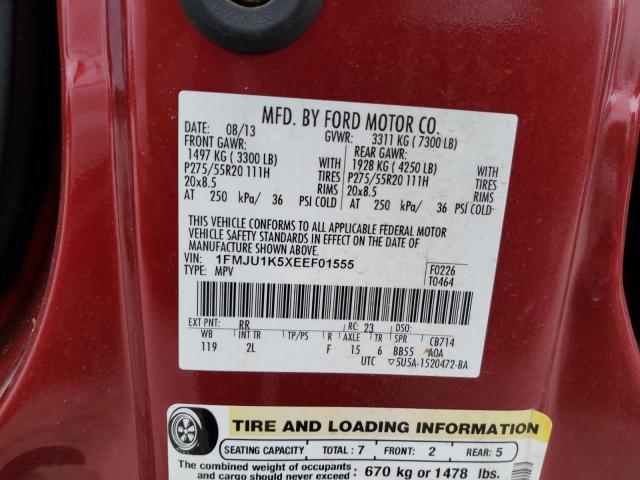 1FMJU1K5XEEF01555 Ford Expedition 2014. Фото: 9