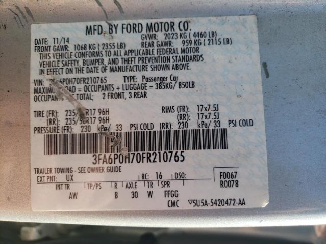 2015 FORD FUSION SE 3FA6P0H70FR210765